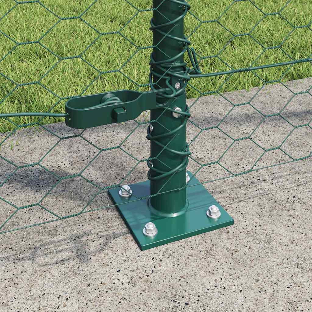 vidaXL Hexagonal Fence with Concrete Base 100 x 1.6 m PVC-Coated Steel 4