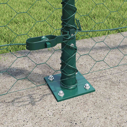 vidaXL Hexagonal Fence with Concrete Base 100 x 1.6 m PVC-Coated Steel 4