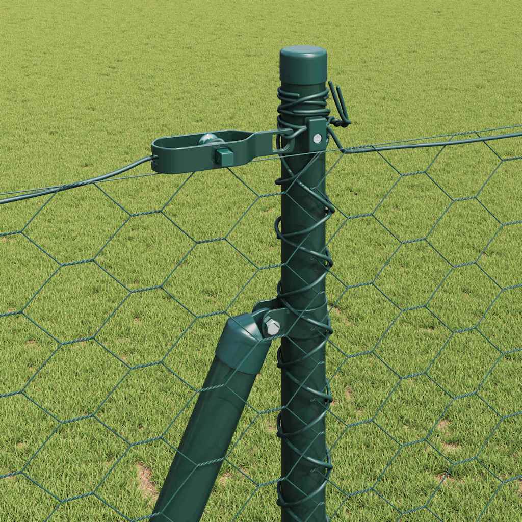 vidaXL Hexagonal Fence with Concrete Base 100 x 1.6 m PVC-Coated Steel 5
