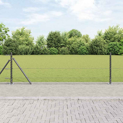Hexagonal Fence with Concrete Base 25 x 1 m PVC-Coated Steel mesh Size 13 mm mesh Grey 0.5 m