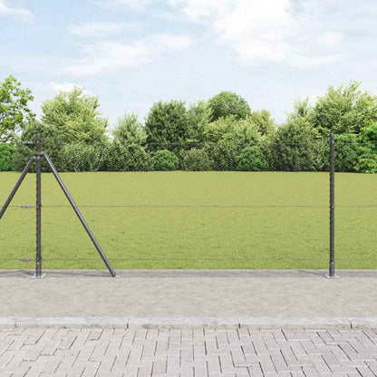 Hexagonal Fence with Concrete Base 25 x 1 m PVC-Coated Steel mesh Size 13 mm mesh Grey 0.8 m