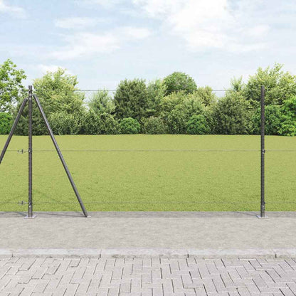 Hexagonal Fence with Concrete Base 25 x 1 m PVC-Coated Steel mesh Size 13 mm mesh Grey 1.2 m