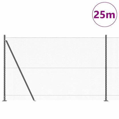 Hexagonal Fence with Concrete Base 25 x 1 m PVC-Coated Steel mesh Size 13 mm mesh Grey 1.6 m