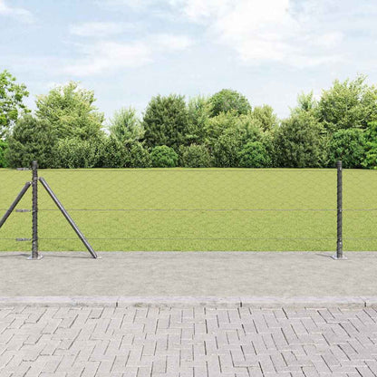 Hexagonal Fence with Concrete Base 100 x 1 m PVC-Coated Steel Grey mesh Size 50 mm mesh 0.6 m