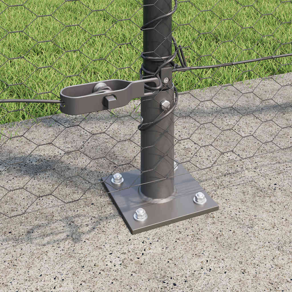 vidaXL Hexagonal Fence with Concrete Base 100 x 1.6 m PVC-Coated Steel 4