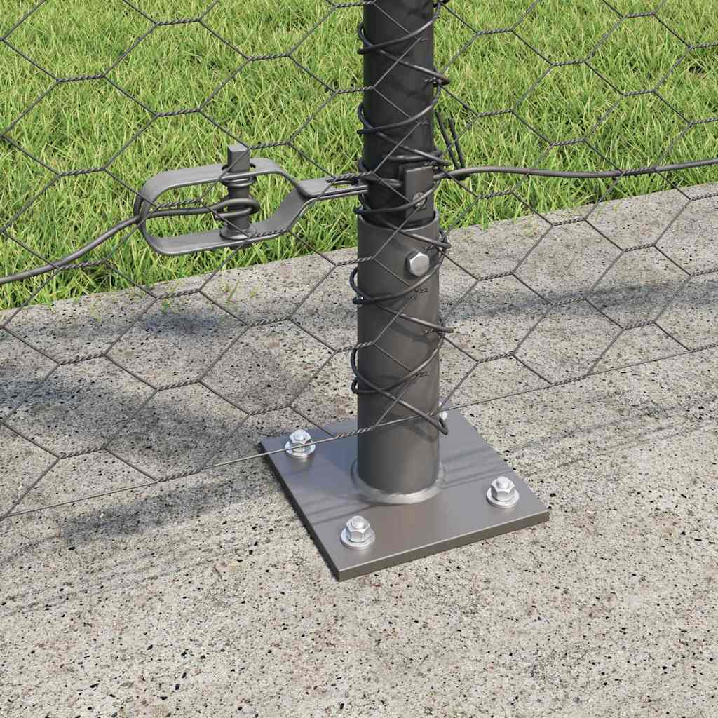 vidaXL Hexagonal Fence with Concrete Base 100 x 1.6 m PVC-Coated Steel 4