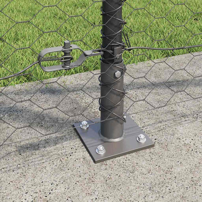 vidaXL Hexagonal Fence with Concrete Base 100 x 1.6 m PVC-Coated Steel 4
