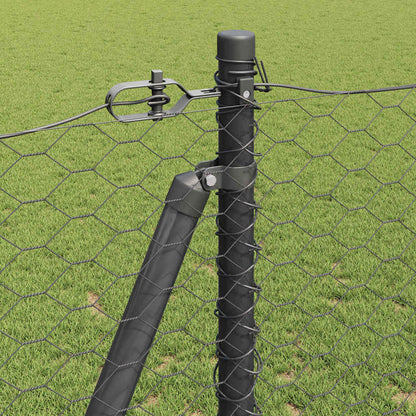 vidaXL Hexagonal Fence with Concrete Base 100 x 1.6 m PVC-Coated Steel 5
