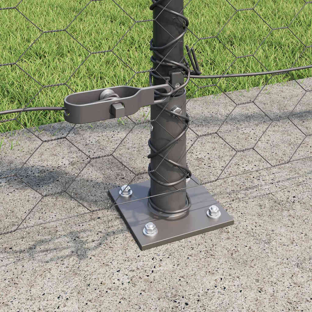vidaXL Hexagonal Fence with Concrete Base 100 x 1.6 m PVC-Coated Steel 4