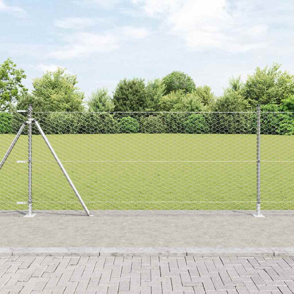 Hexagonal Fence with Concrete Base 100 x 1 m Galvanised Steel mesh Size 36 mm mesh 1 m