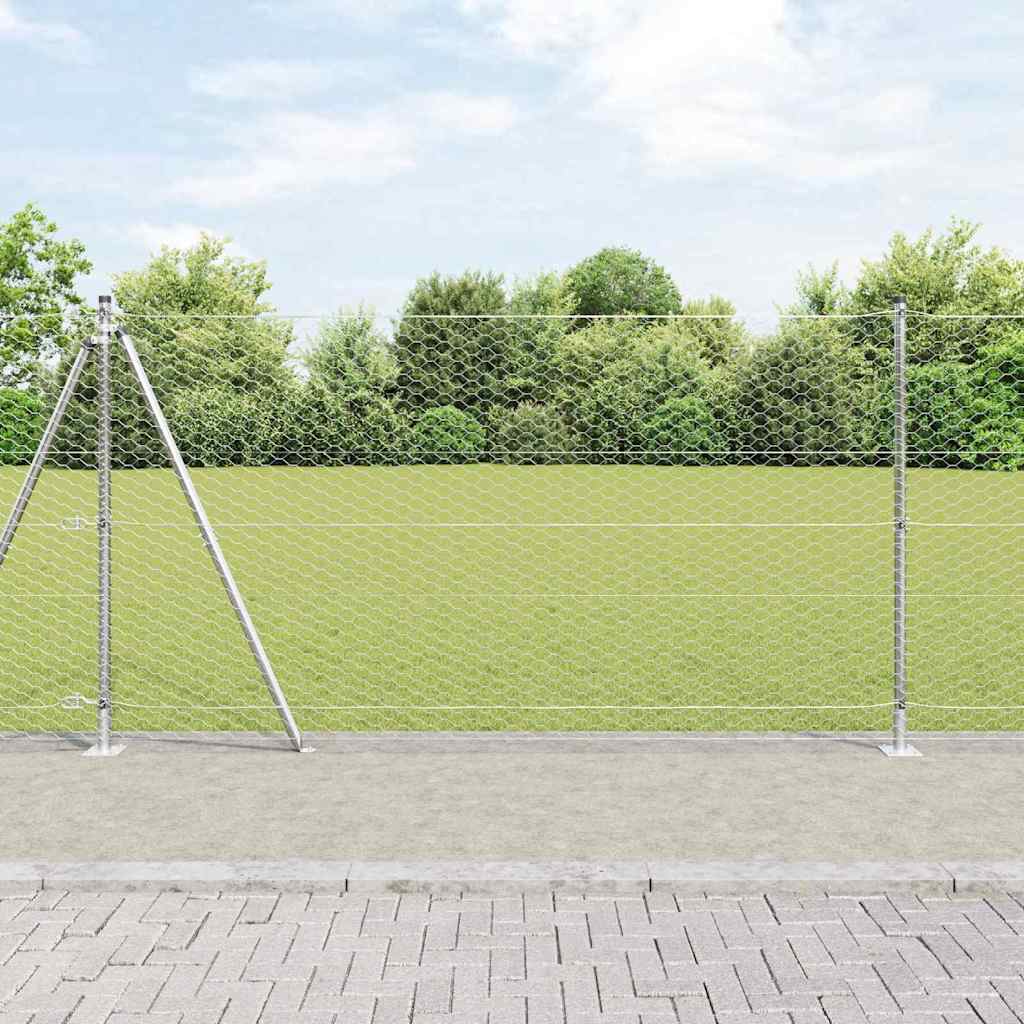 Hexagonal Fence with Concrete Base 100 x 1 m Galvanised Steel mesh Size 36 mm mesh 1.2 m