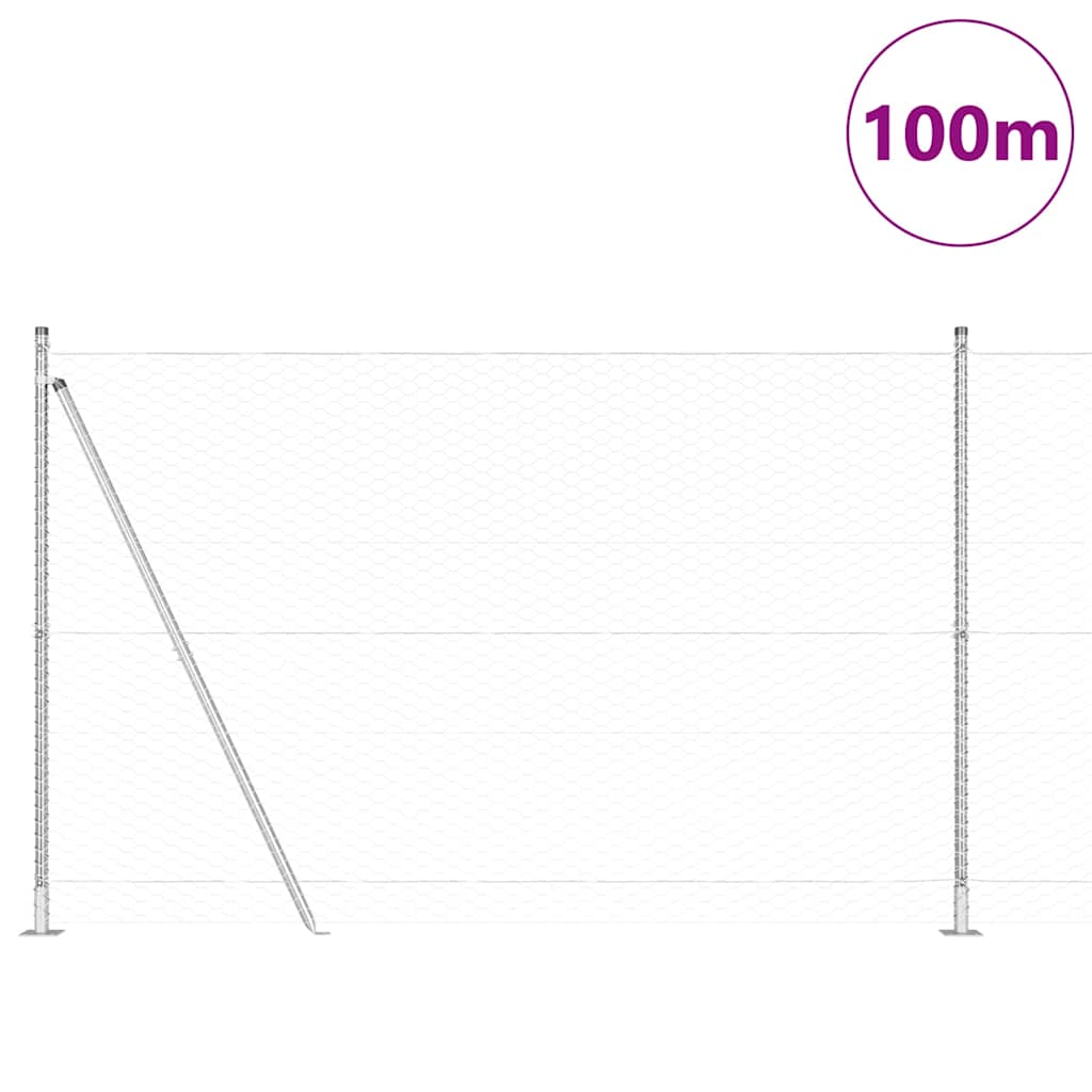 Hexagonal Fence with Concrete Base 100 x 1 m Galvanised Steel mesh Size 36 mm mesh 1.4 m