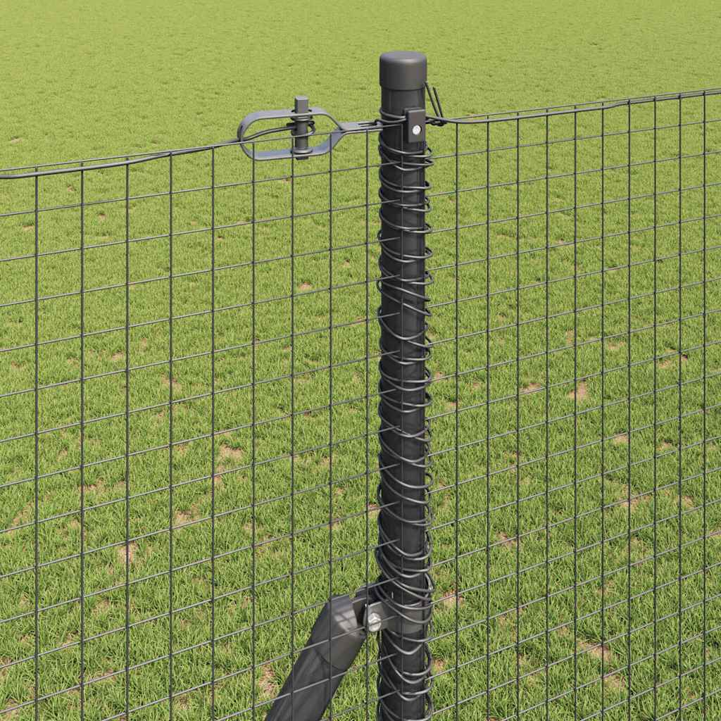 Welded Wire Fence Ground Fix 10 x 1 m PVC-Coated Steel Grey mesh Size 2.5 x 2.5 cm mesh 1.5 m