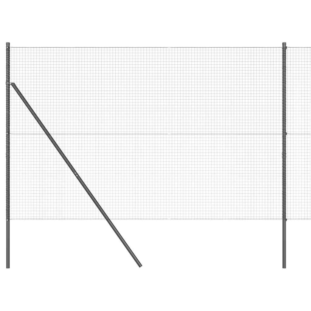 Welded Wire Fence Ground Fix 10 x 1 m PVC-Coated Steel Grey mesh Size 2.5 x 2.5 cm mesh 1.5 m