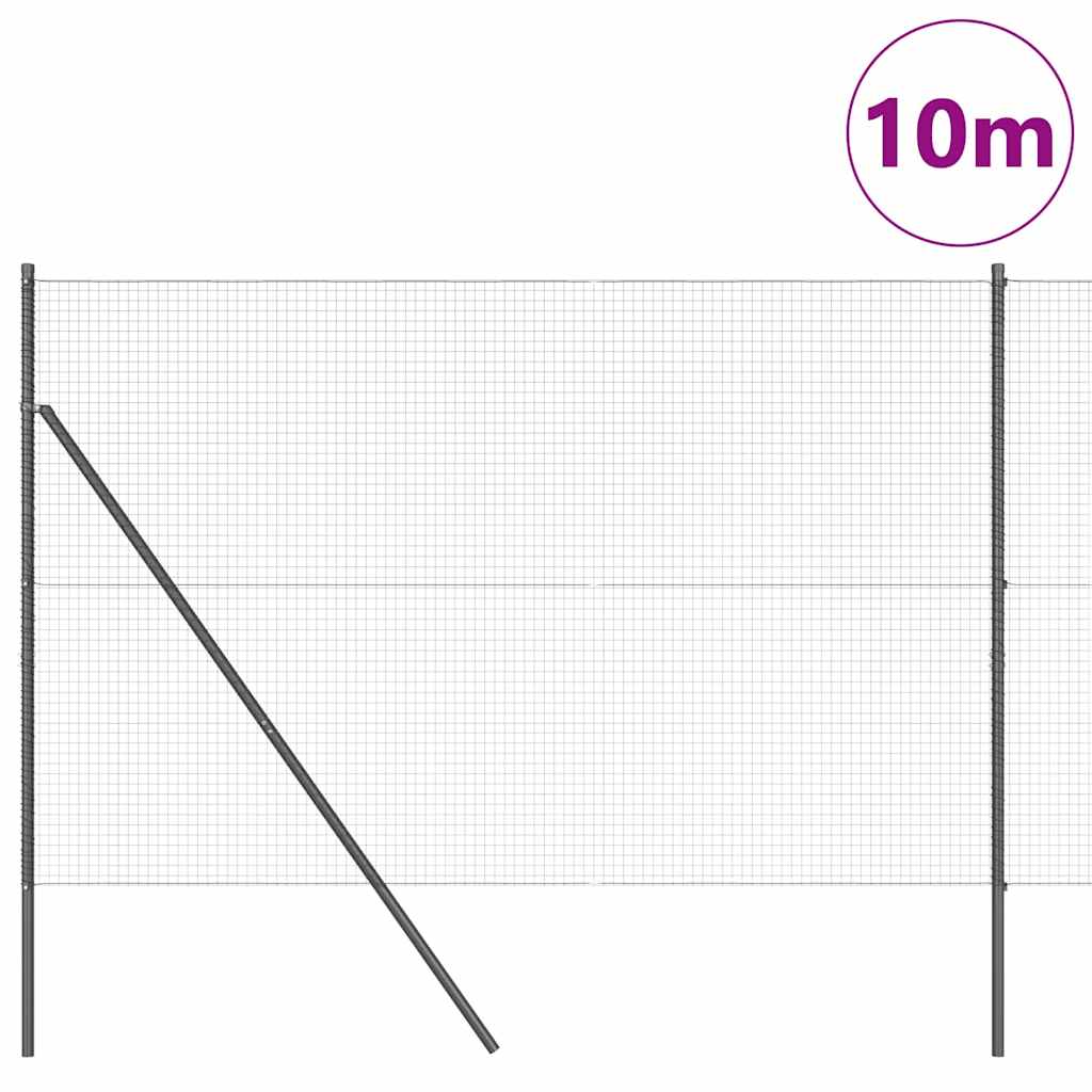 Welded Wire Fence Ground Fix 10 x 1 m PVC-Coated Steel Grey mesh Size 2.5 x 2.5 cm mesh 1.5 m