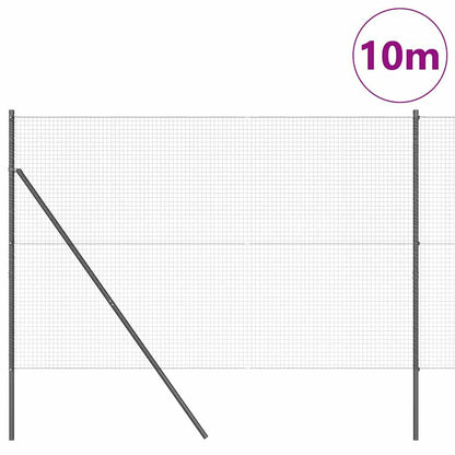 Welded Wire Fence Ground Fix 10 x 1 m PVC-Coated Steel Grey mesh Size 2.5 x 2.5 cm mesh 1.5 m