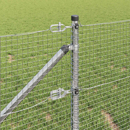 vidaXL Welded Wire Fence with Spikes 100 x 1 m Galvanised Steel Silver 4
