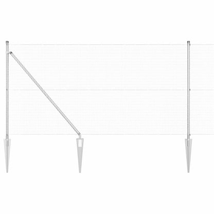 vidaXL Welded Wire Fence with Spikes 100 x 1 m Galvanised Steel Silver 2