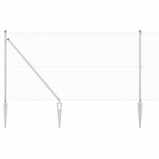 vidaXL Welded Wire Fence with Spikes 100 x 1 m Galvanised Steel Silver 2