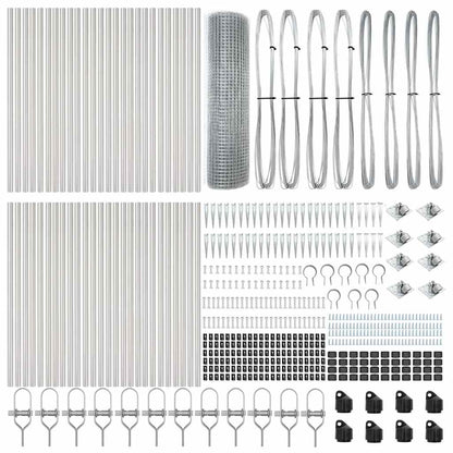 vidaXL Welded Wire Fence with Spikes 100 x 1 m Galvanised Steel Silver 6