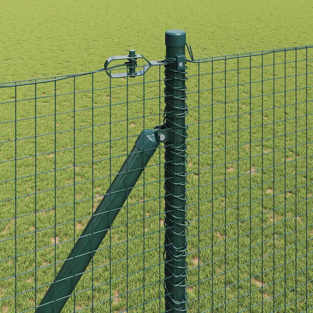 Welded Wire Fence with Spikes 10 x 1 m PVC-coated Steel Green mesh Size 25 x 25 mm mesh 1.5 m