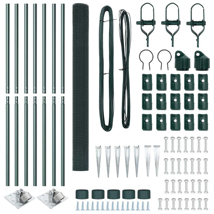 Welded Wire Fence with Spikes 10 x 1 m PVC-coated Steel Green mesh Size 25 x 25 mm mesh 1.5 m