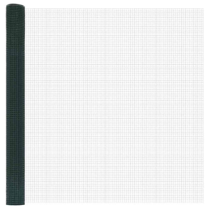 Welded Wire Fence with Spikes 10 x 1 m PVC-coated Steel Green mesh Size 25 x 25 mm mesh 1.5 m
