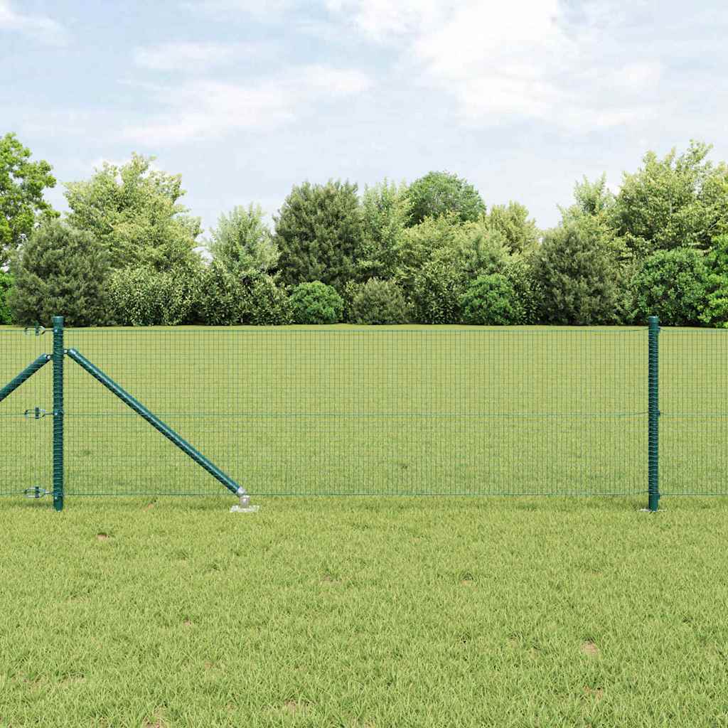 vidaXL Welded Wire Fence with Spikes 100 x 0.4 m PVC-coated Steel Green