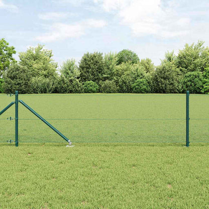 vidaXL Welded Wire Fence with Spikes 100 x 0.4 m PVC-coated Steel Green