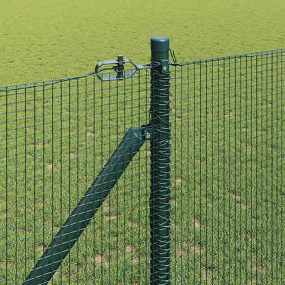 vidaXL Welded Wire Fence with Spikes 100 x 1 m PVC-coated Steel Green 4
