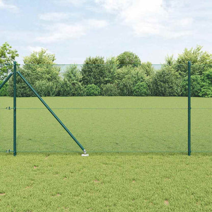 vidaXL Welded Wire Fence with Spikes 100 x 1 m PVC-coated Steel Green 1