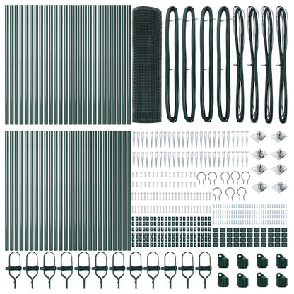 vidaXL Welded Wire Fence with Spikes 100 x 1 m PVC-coated Steel Green 5