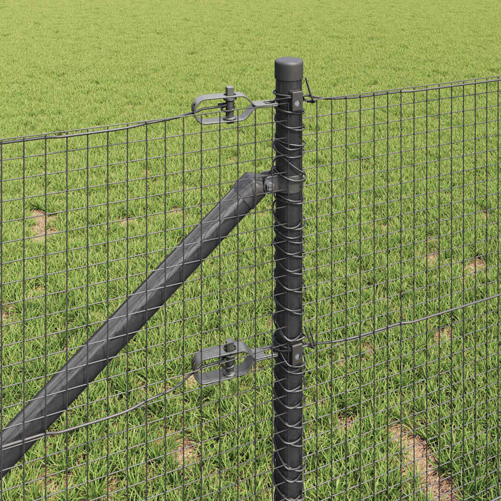 vidaXL Welded Wire Fence with Spikes 100 x 0.8 m PVC-coated Steel Grey 4