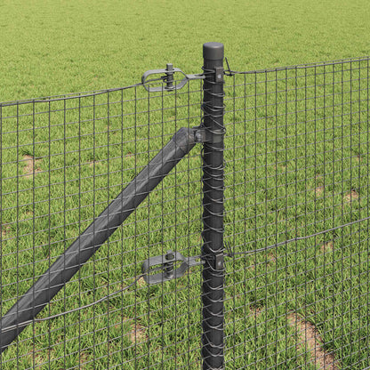 vidaXL Welded Wire Fence with Spikes 100 x 0.8 m PVC-coated Steel Grey 4