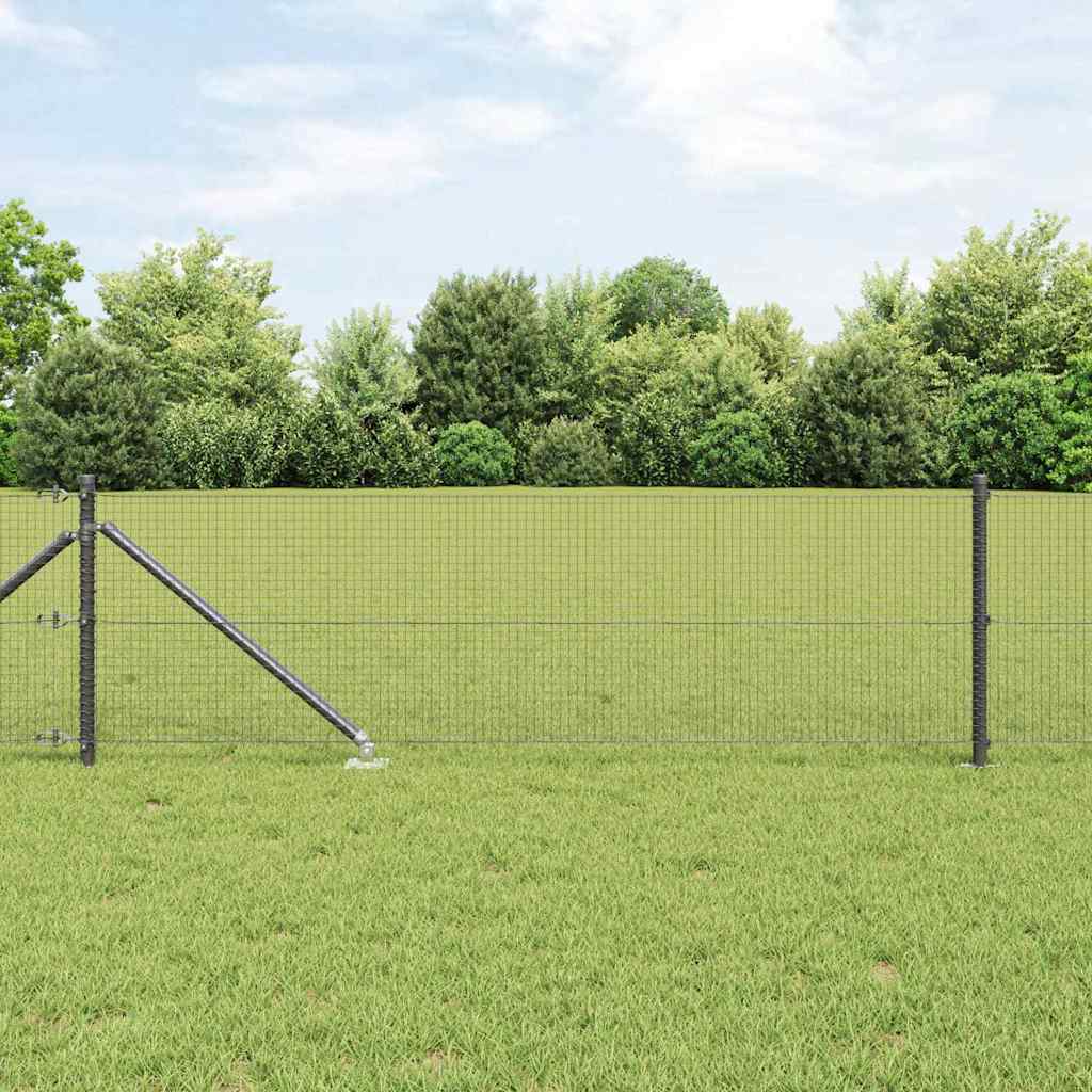 vidaXL Welded Wire Fence with Spikes 100 x 0.8 m PVC-coated Steel Grey 1