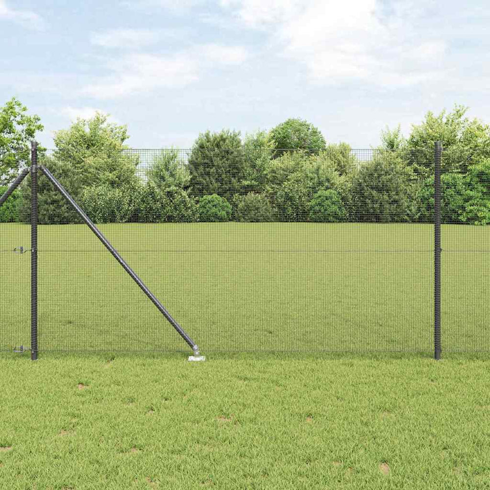 vidaXL Welded Wire Fence with Spikes 100 x 1 m PVC-coated Steel Grey