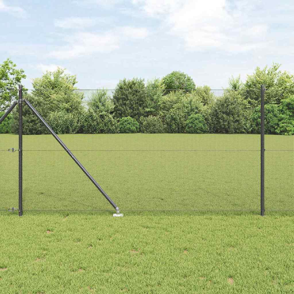 vidaXL Welded Wire Fence with Spikes 100 x 1 m PVC-coated Steel Grey 1