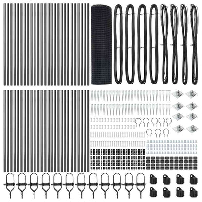 vidaXL Welded Wire Fence with Spikes 100 x 1 m PVC-coated Steel Grey 5
