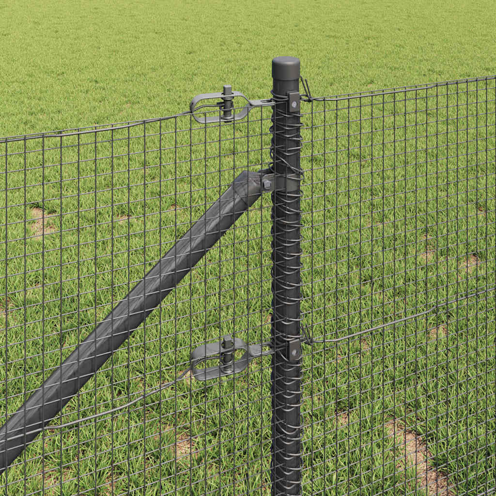 vidaXL Welded Wire Fence with Spikes 100 x 1 m PVC-coated Steel Grey 4