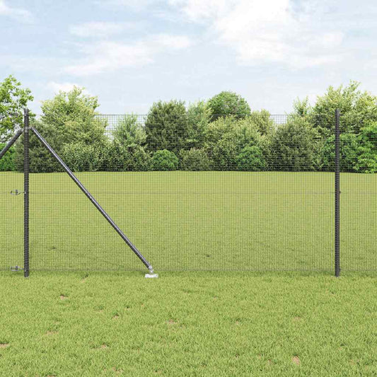 vidaXL Welded Wire Fence with Spikes 100 x 1 m PVC-coated Steel Grey 1