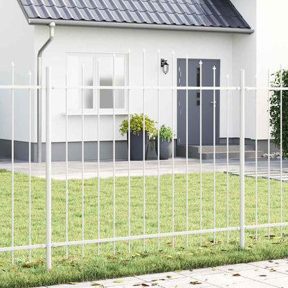 Garden Fence WOERDEN Powder-Coated Steel White Height