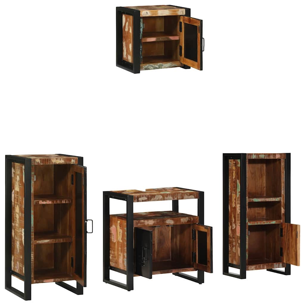 vidaXL Bathroom Furniture Set 4 pcs Multicolour and Black 3