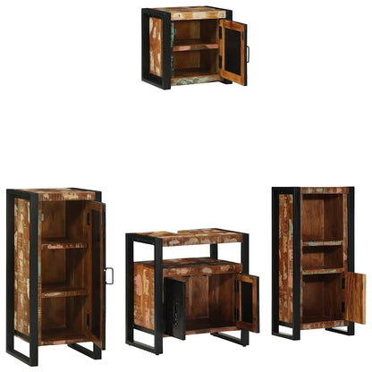 vidaXL Bathroom Furniture Set 4 pcs Multicolour and Black 3