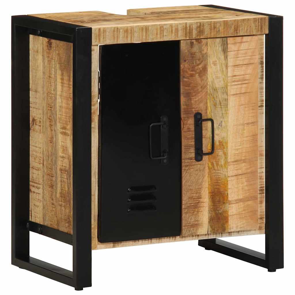 vidaXL Bathroom Furniture Set 4 pcs Brown and Black Solid Mango Wood 5