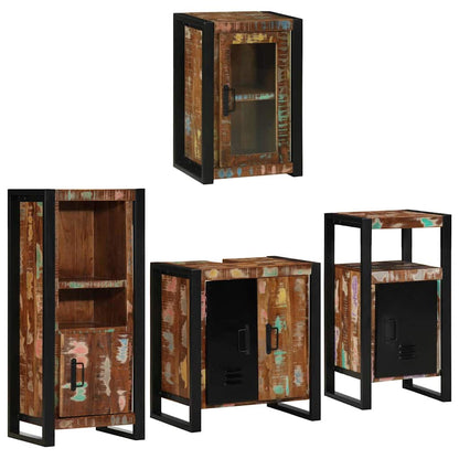vidaXL Bathroom Furniture Set 4 pcs Multicolour Solid Reclaimed Wood 1