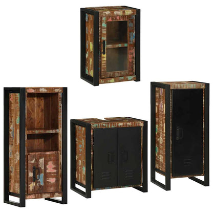 vidaXL Bathroom Furniture Set 4 pcs Multicolour Solid Reclaimed Wood 2