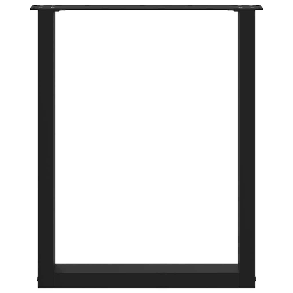 Dining Table Legs U-Shaped Steel 3 pcs Black 70 x (72-73) cm