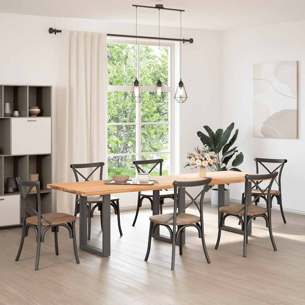 Dining Table Legs U-Shaped Steel 3 pcs Anthracite 70 x (72-73) cm
