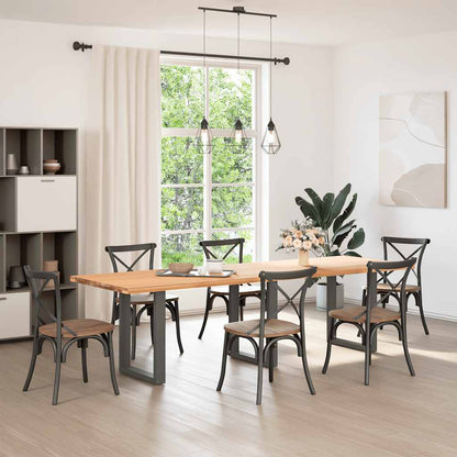 Dining Table Legs U-Shaped Steel 3 pcs Anthracite 70 x (72-73) cm