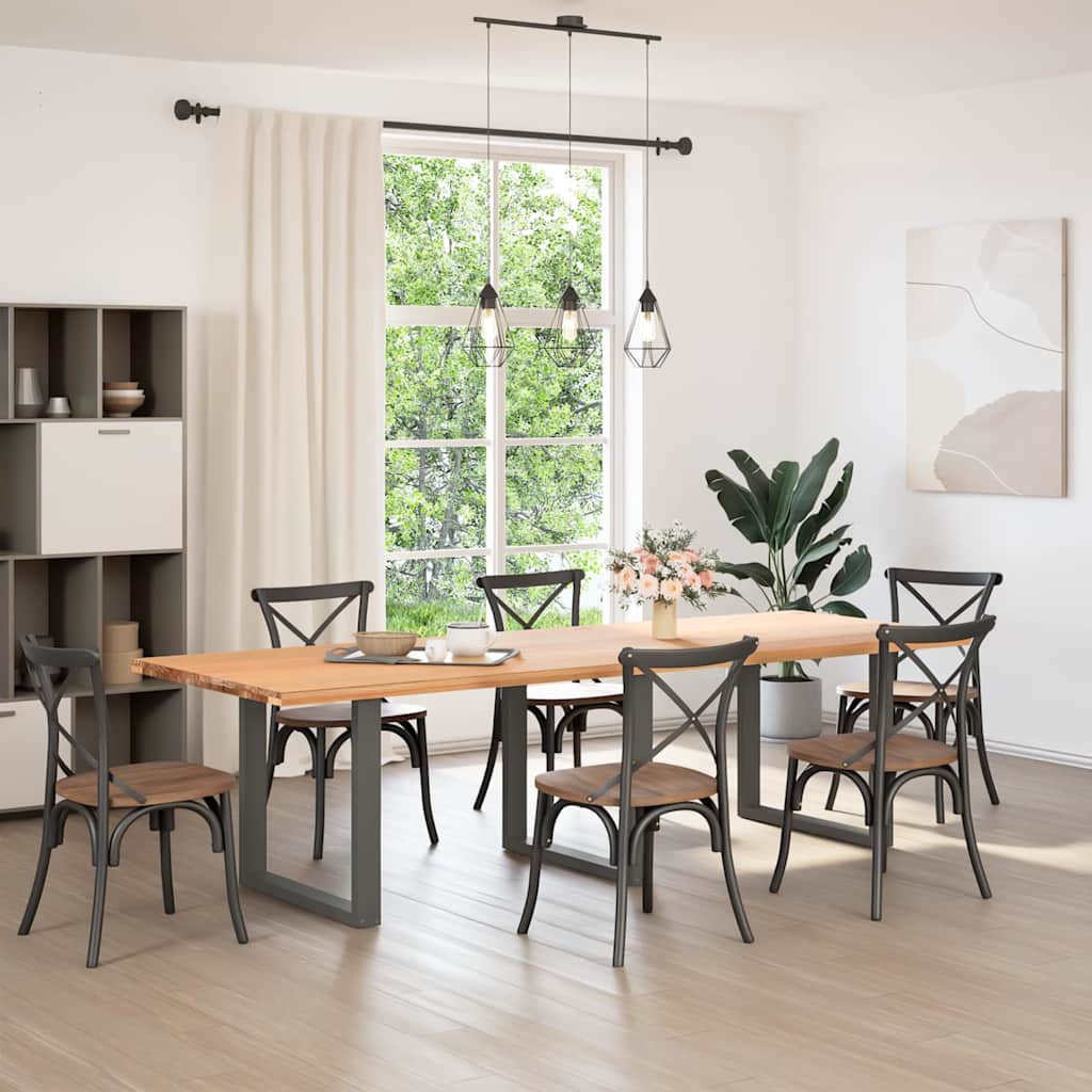 Dining Table Legs U-Shaped Steel 3 pcs Anthracite 80 x (72-73) cm